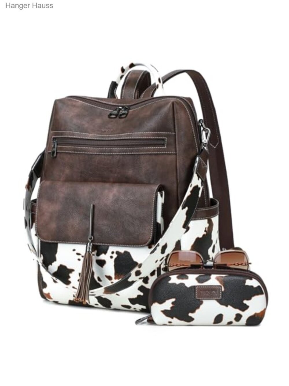 PU Leather Backpack Purse Women Tassel Designer Shoulder Bags Large Casual
